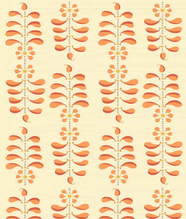 ladder-leaf-large-coral-on-ground-gc.jpg "Ladder Leaf Large" Grasscloth in Corals on Ground