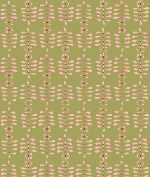 ladder-leaf-standard-pink-on-grass-gc.jpg "Ladder Leaf Standard" Grasscloth in Pink on Grass