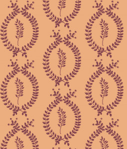 "Laurel Overlay Large" Grasscloth in Orange Plum