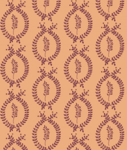 "Laurel Overlay Standard" Grasscloth in Orange Plum